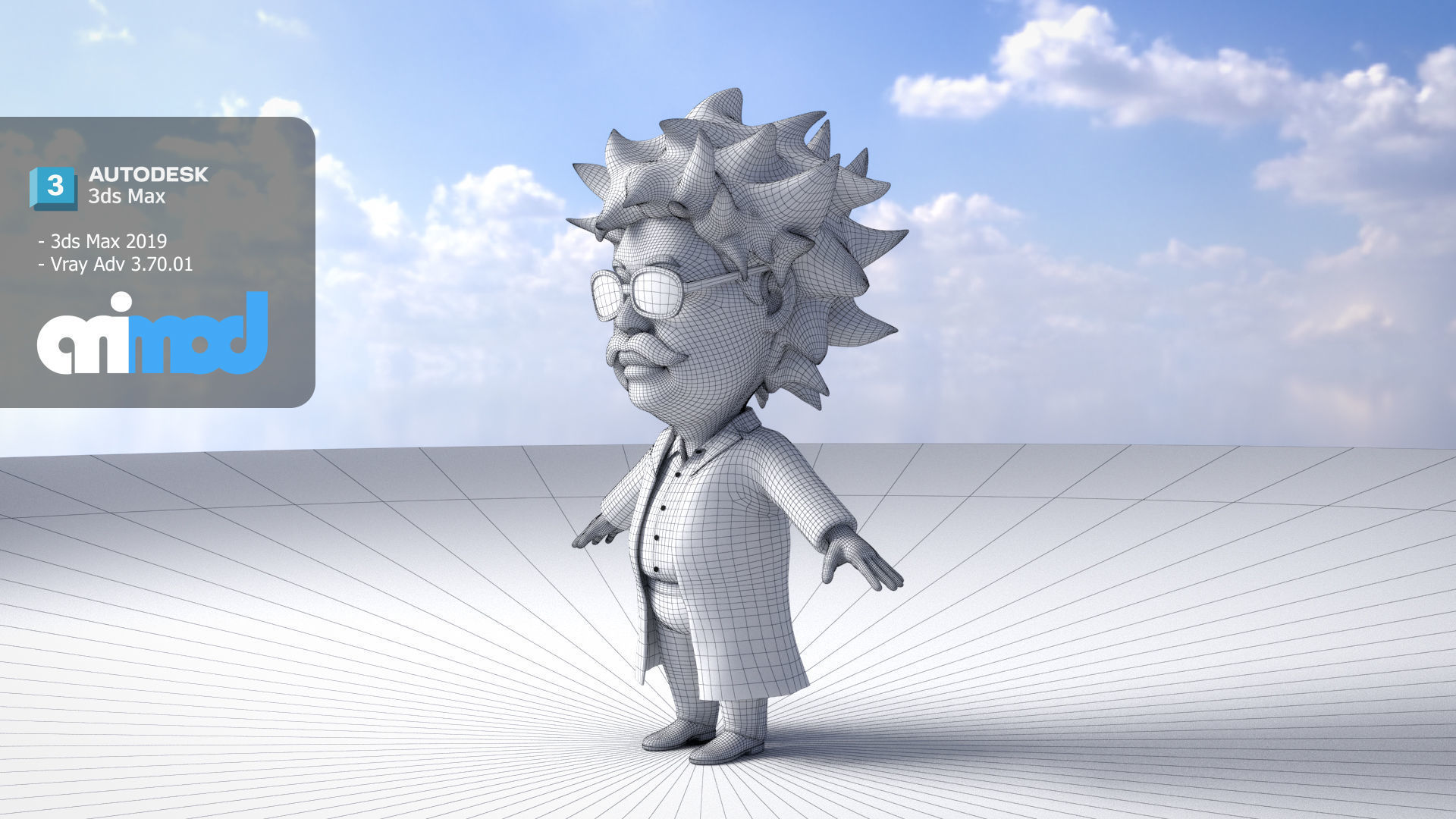 Professor With Weird Hairstyle 3D model_7