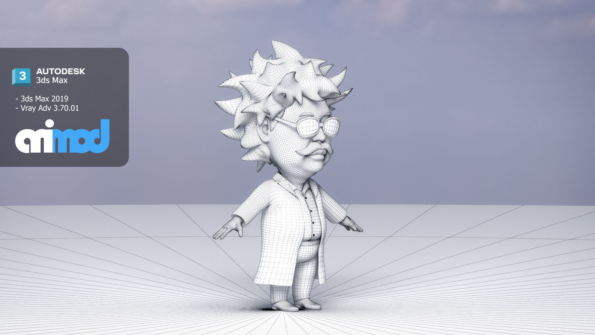 Professor With Weird Hairstyle 3D model_6