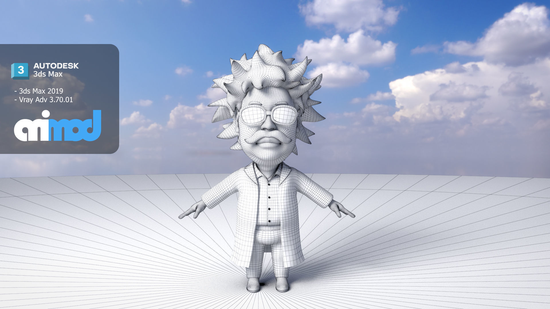 Professor With Weird Hairstyle 3D model_5