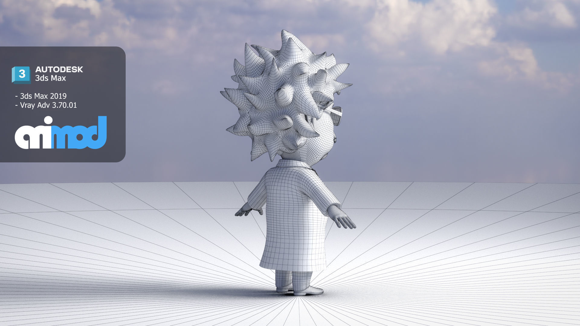 Professor With Weird Hairstyle 3D model_8