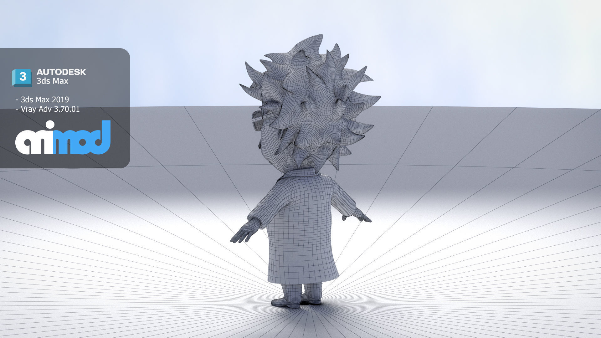 Professor With Weird Hairstyle 3D model_9