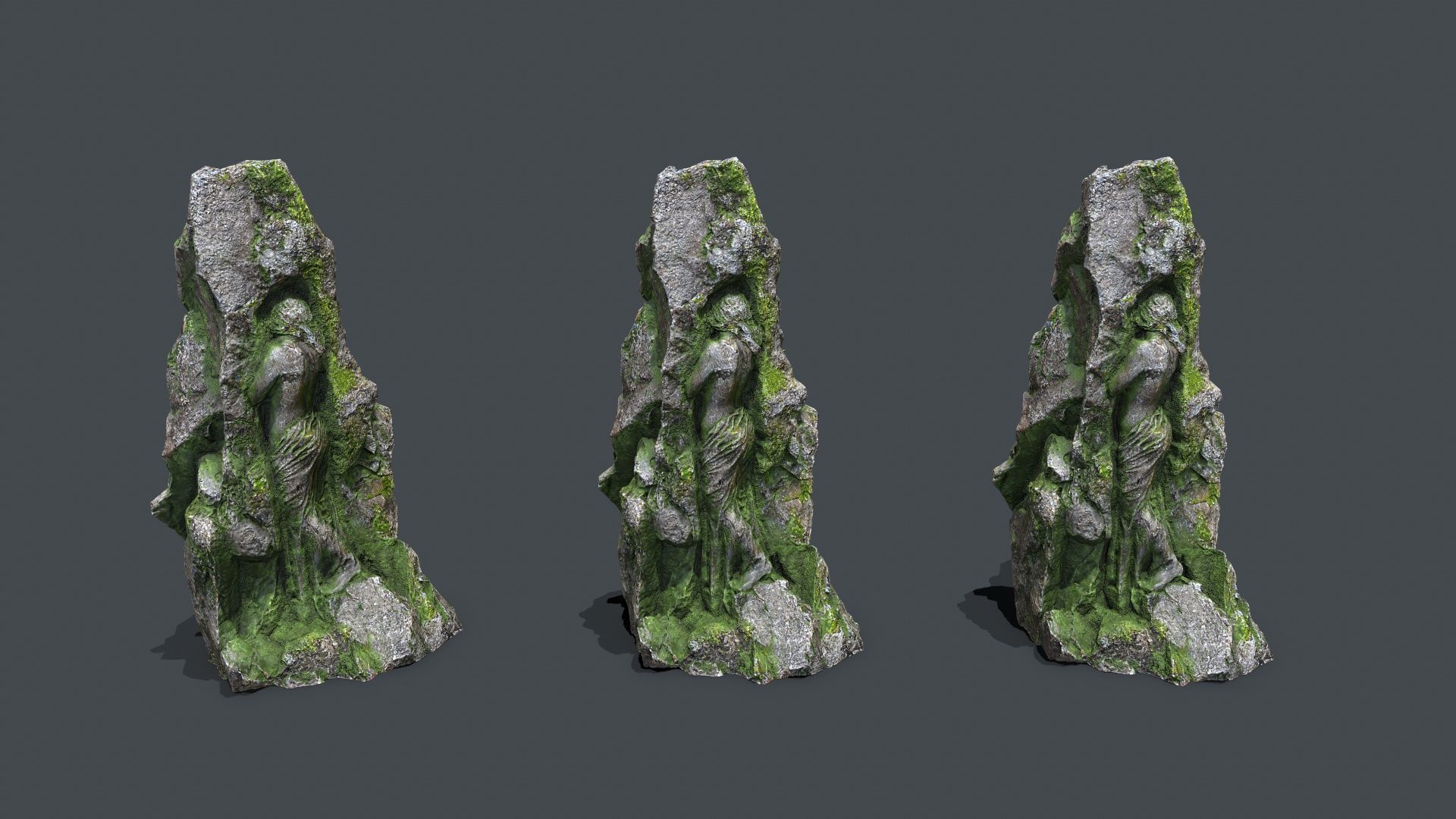 woman Statue 2 Low-poly 3D model_11