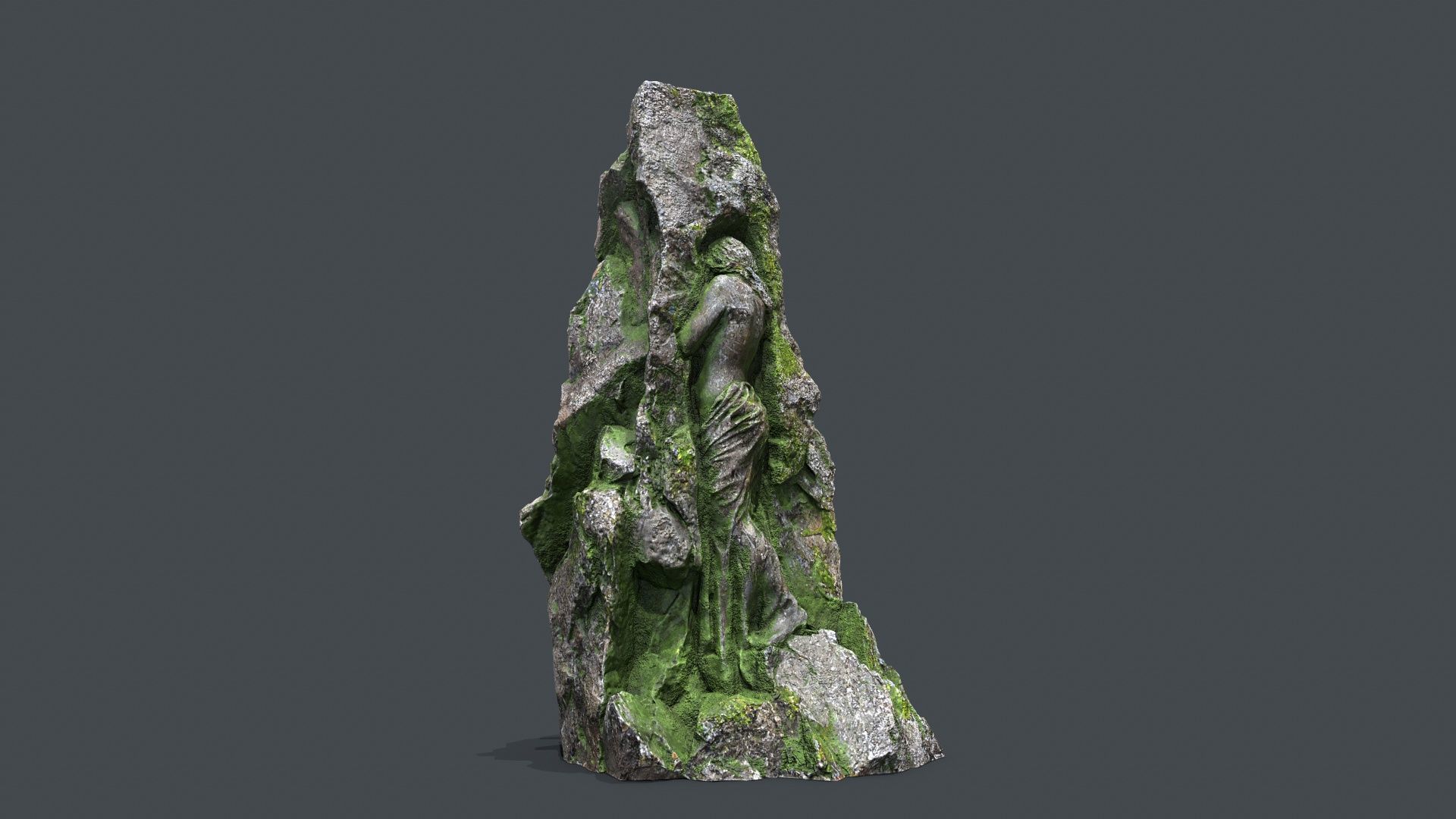woman Statue 2 Low-poly 3D model_2