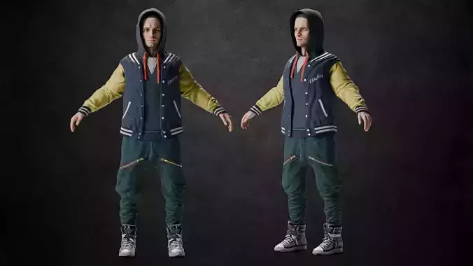 Realistic Male Character Rigged Free low-poly 3D model