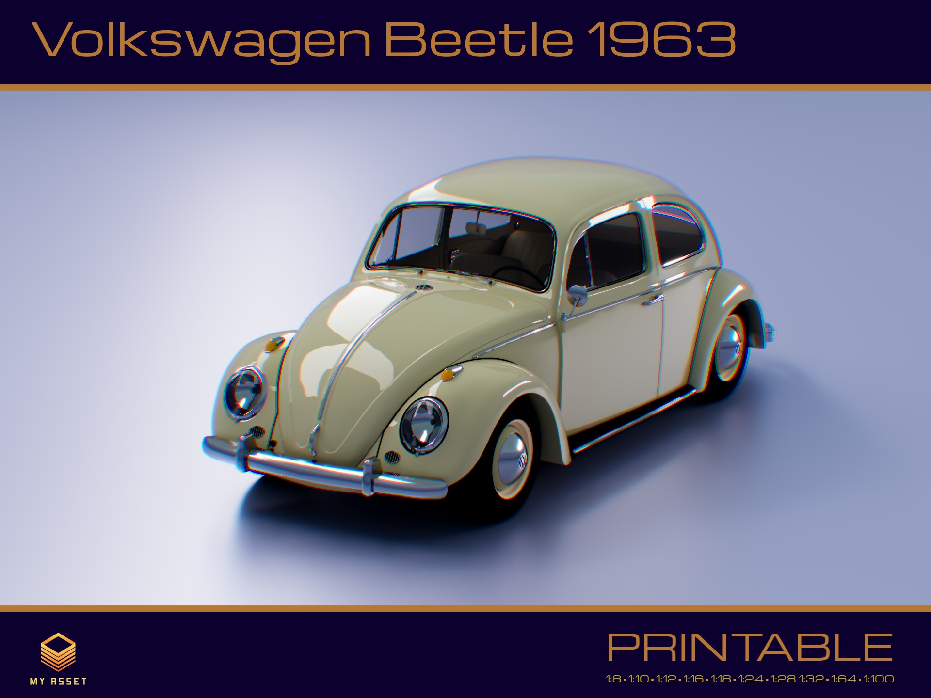 Volkswagen Beetle 1963 3D print model_0