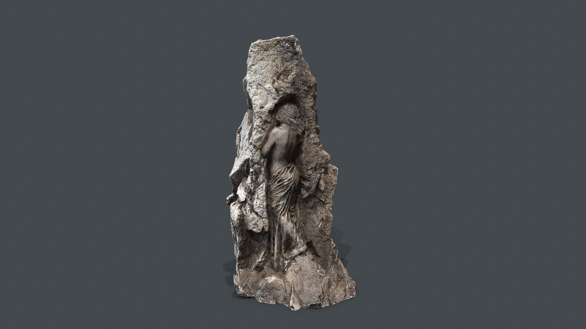 woman Statue Low-poly 3D model_9