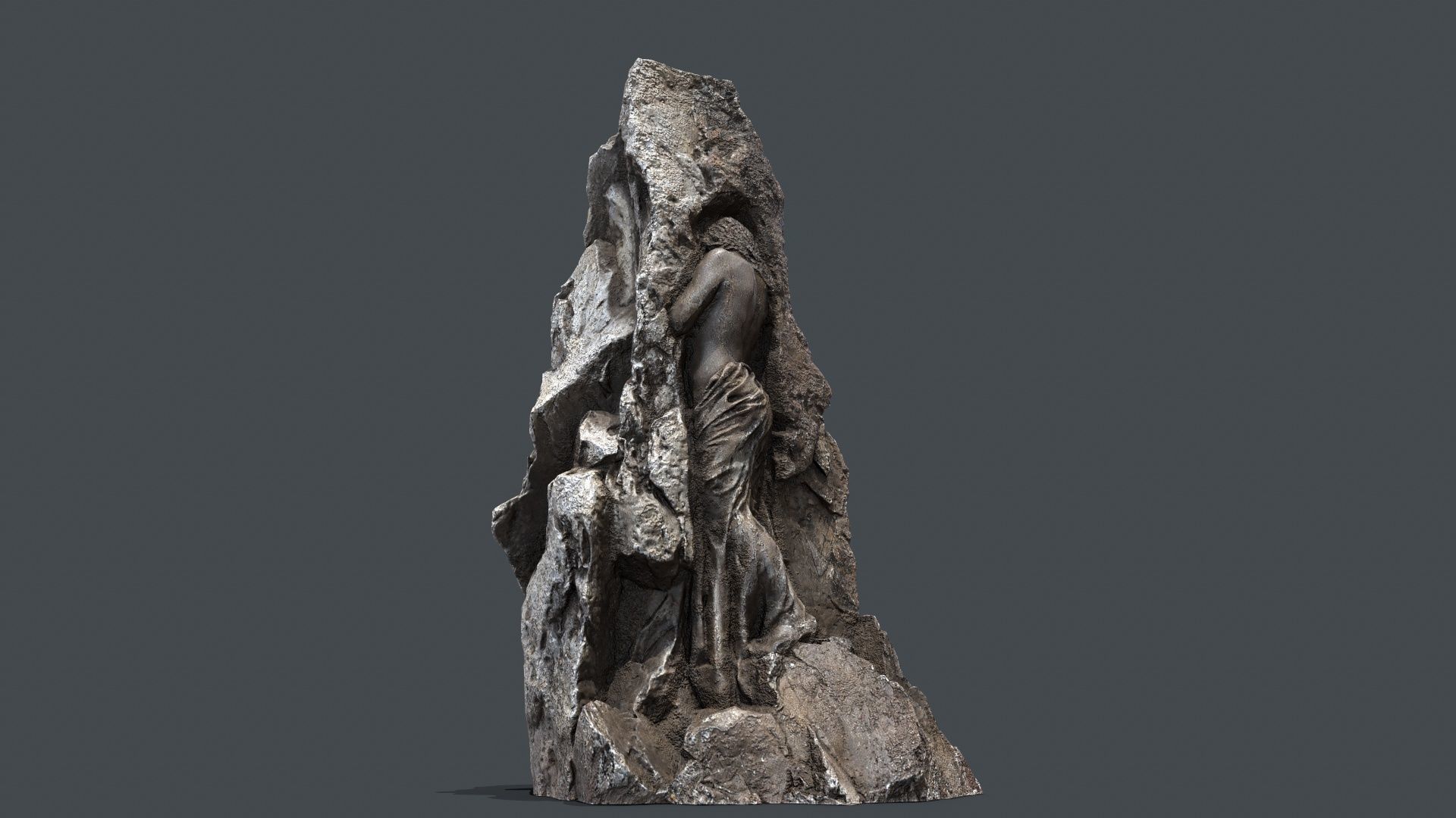 woman Statue Low-poly 3D model_1