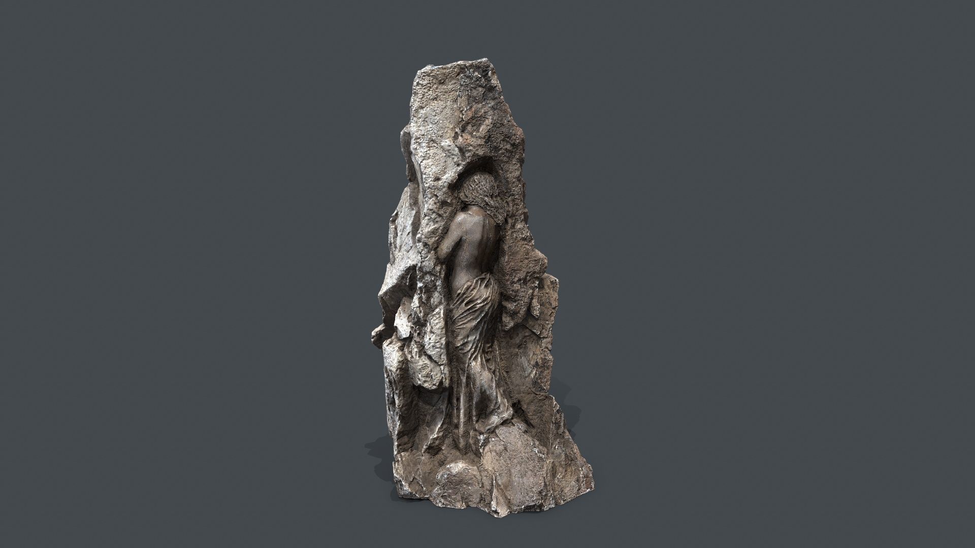 woman Statue Low-poly 3D model_3