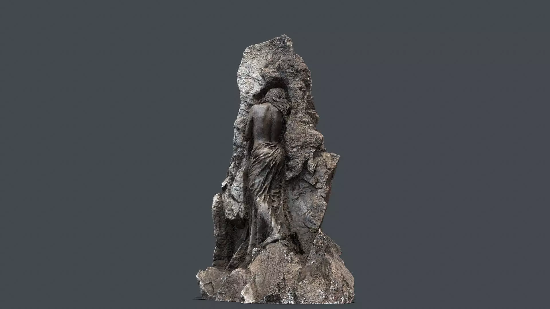 woman Statue Low-poly 3D model_0