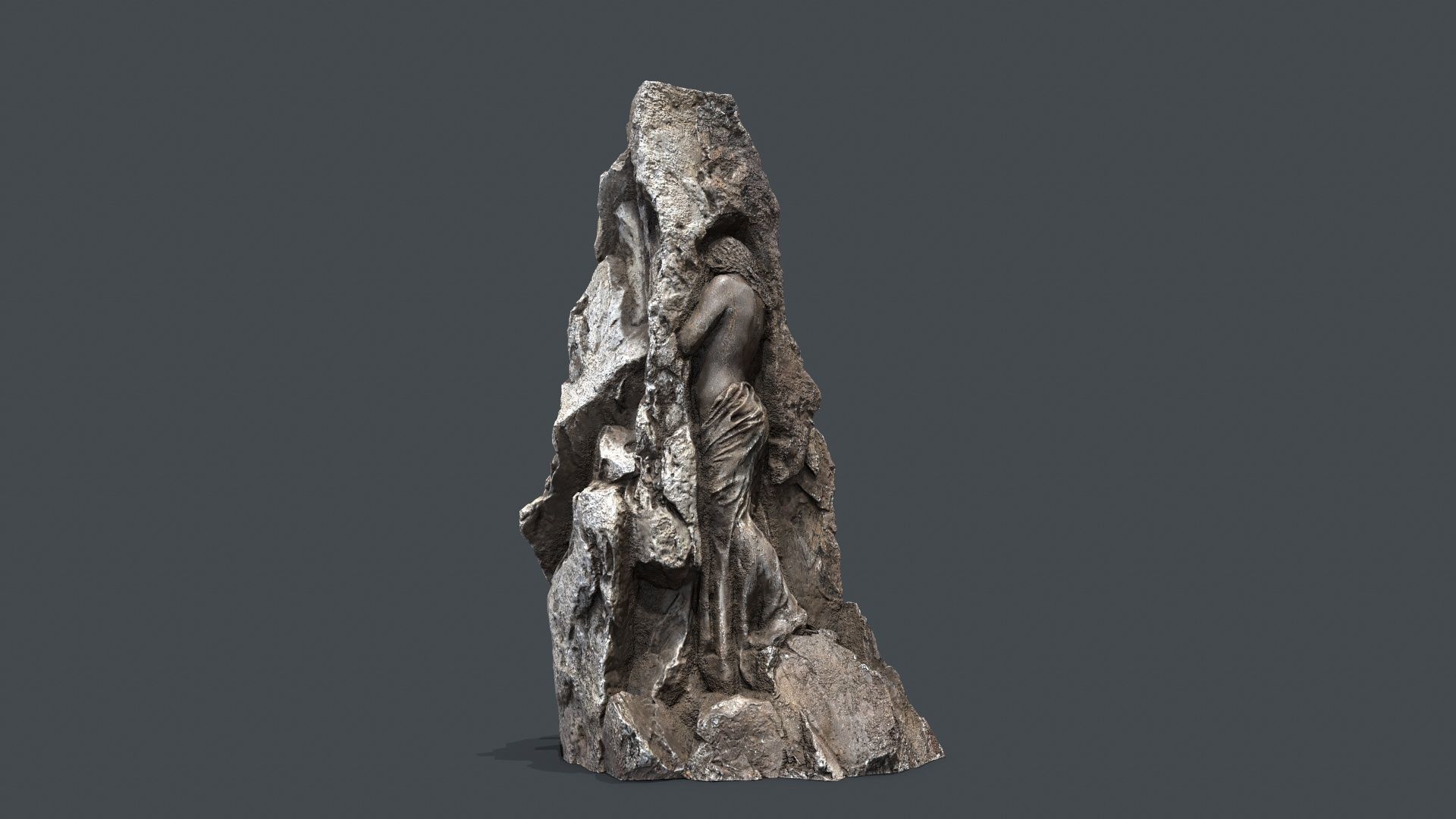 woman Statue Low-poly 3D model_2
