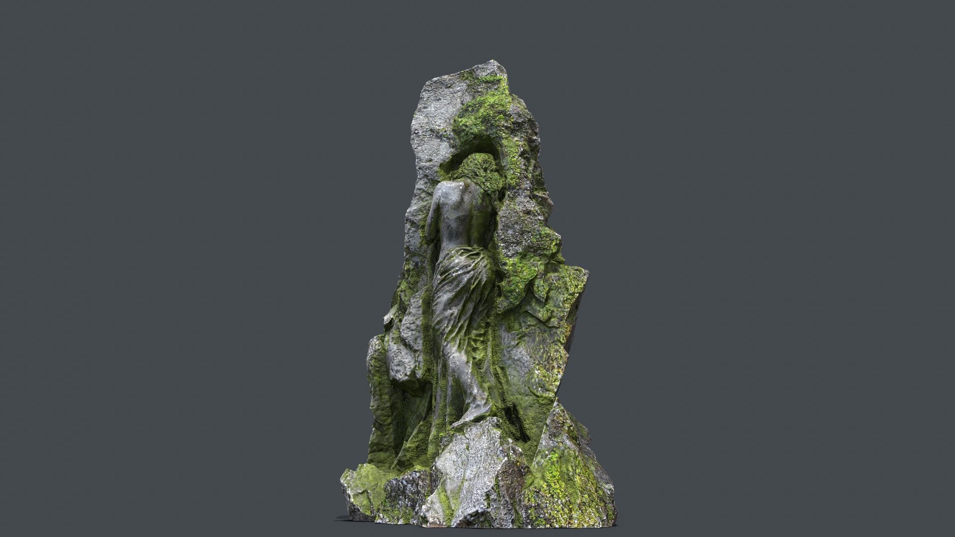 woman Statue Low-poly 3D model_1