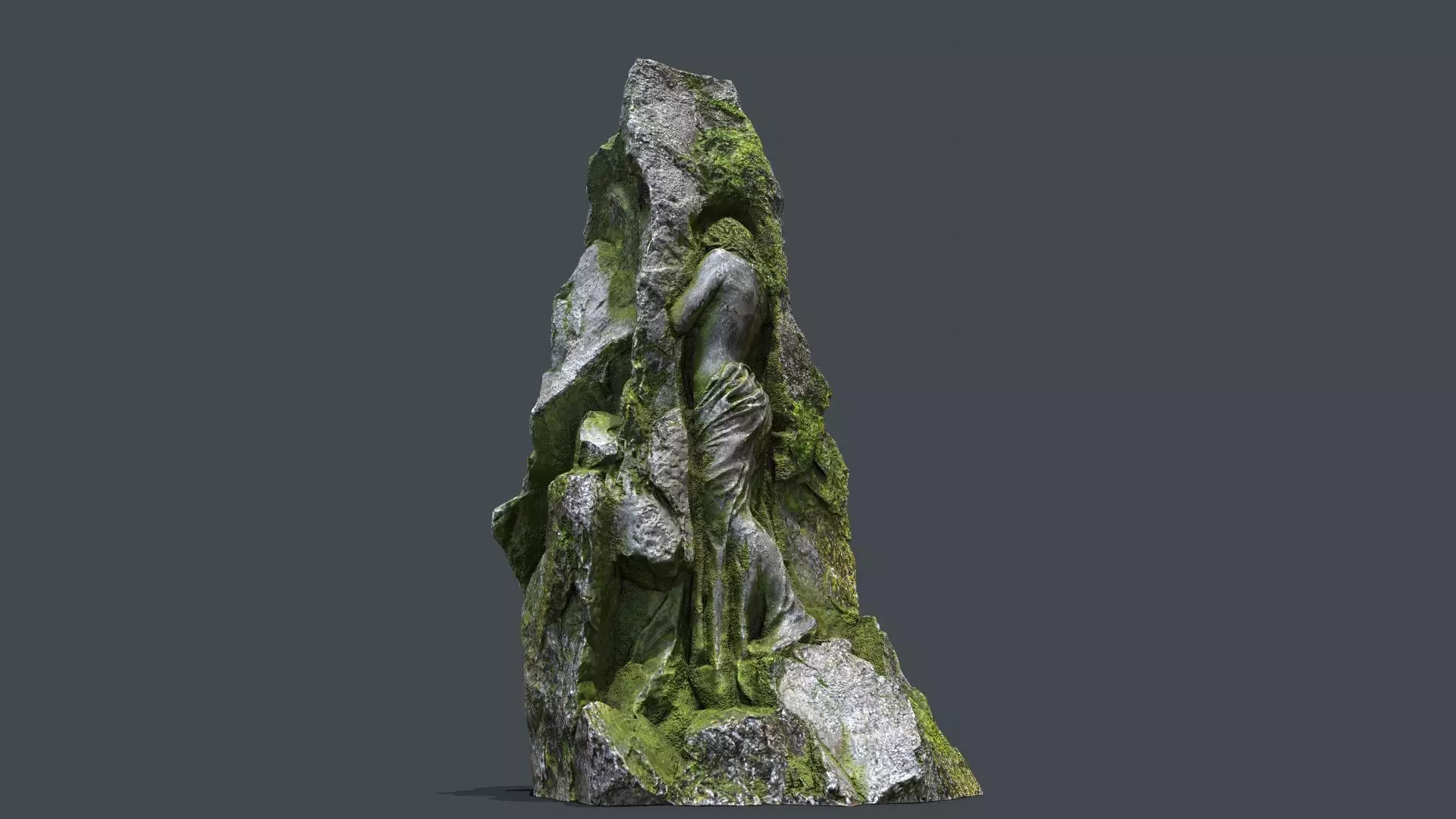 woman Statue Low-poly 3D model_0
