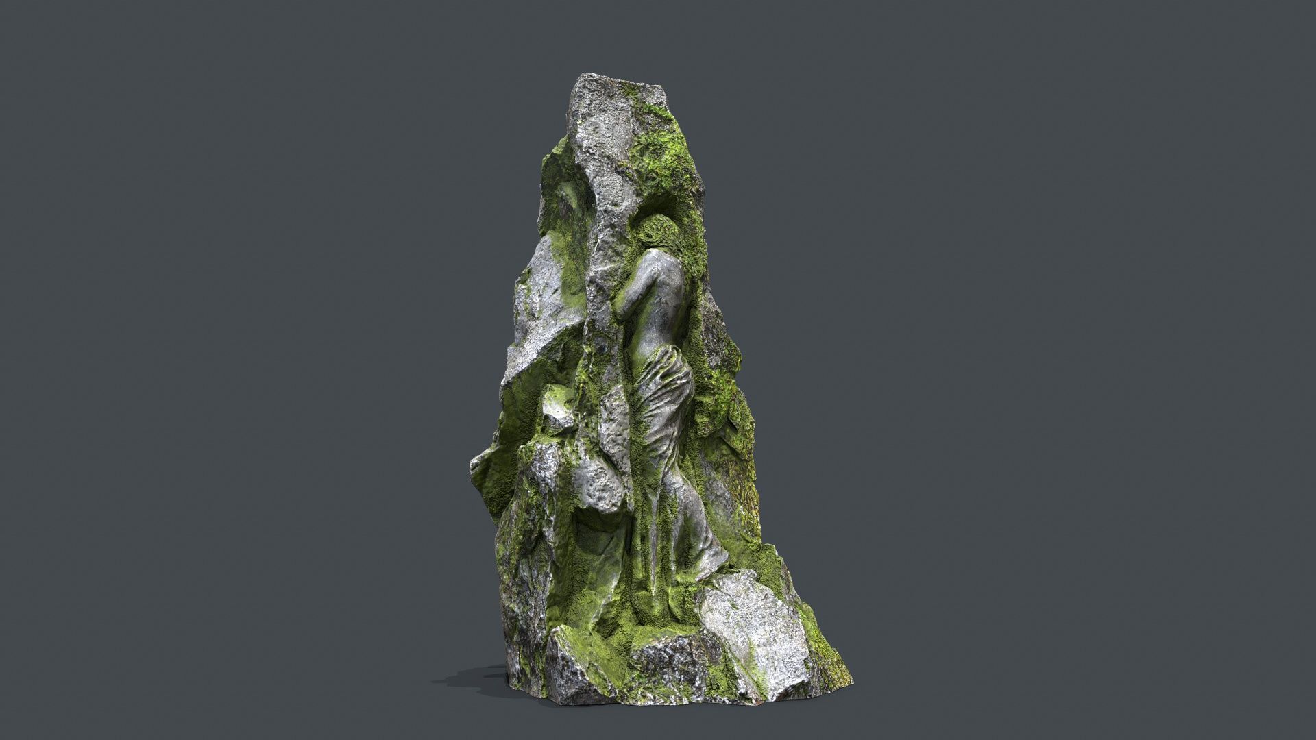 woman Statue Low-poly 3D model_2