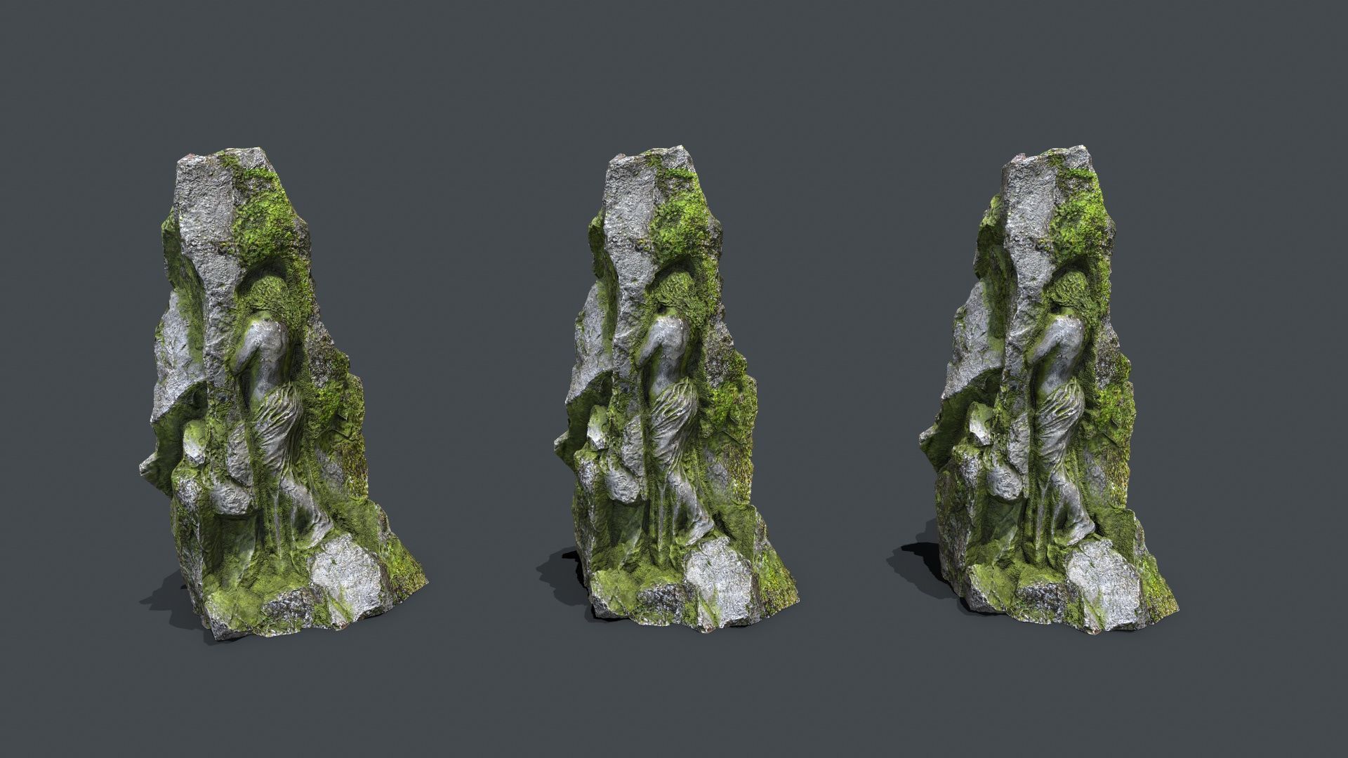 woman Statue Low-poly 3D model_11