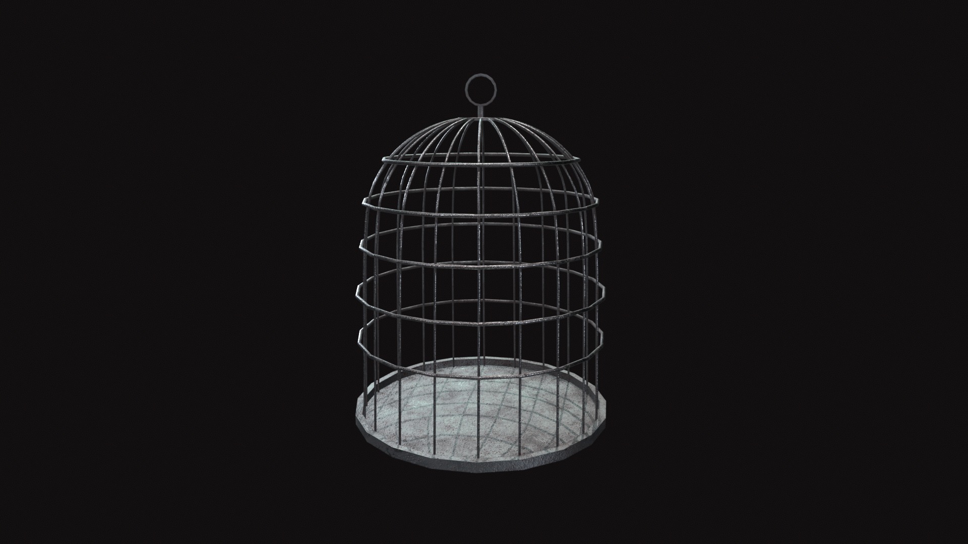 Medieval Cage Low-poly 3D model_3