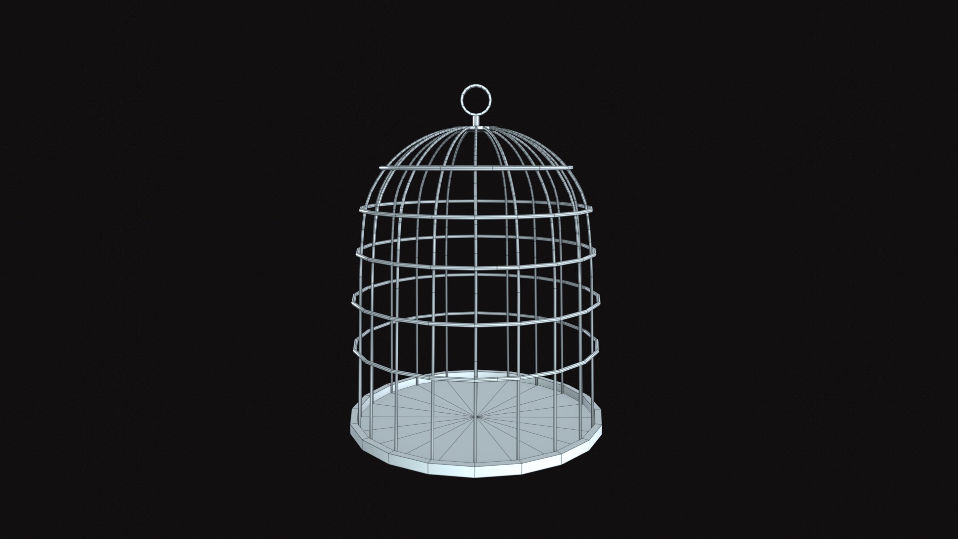 Medieval Cage Low-poly 3D model_10