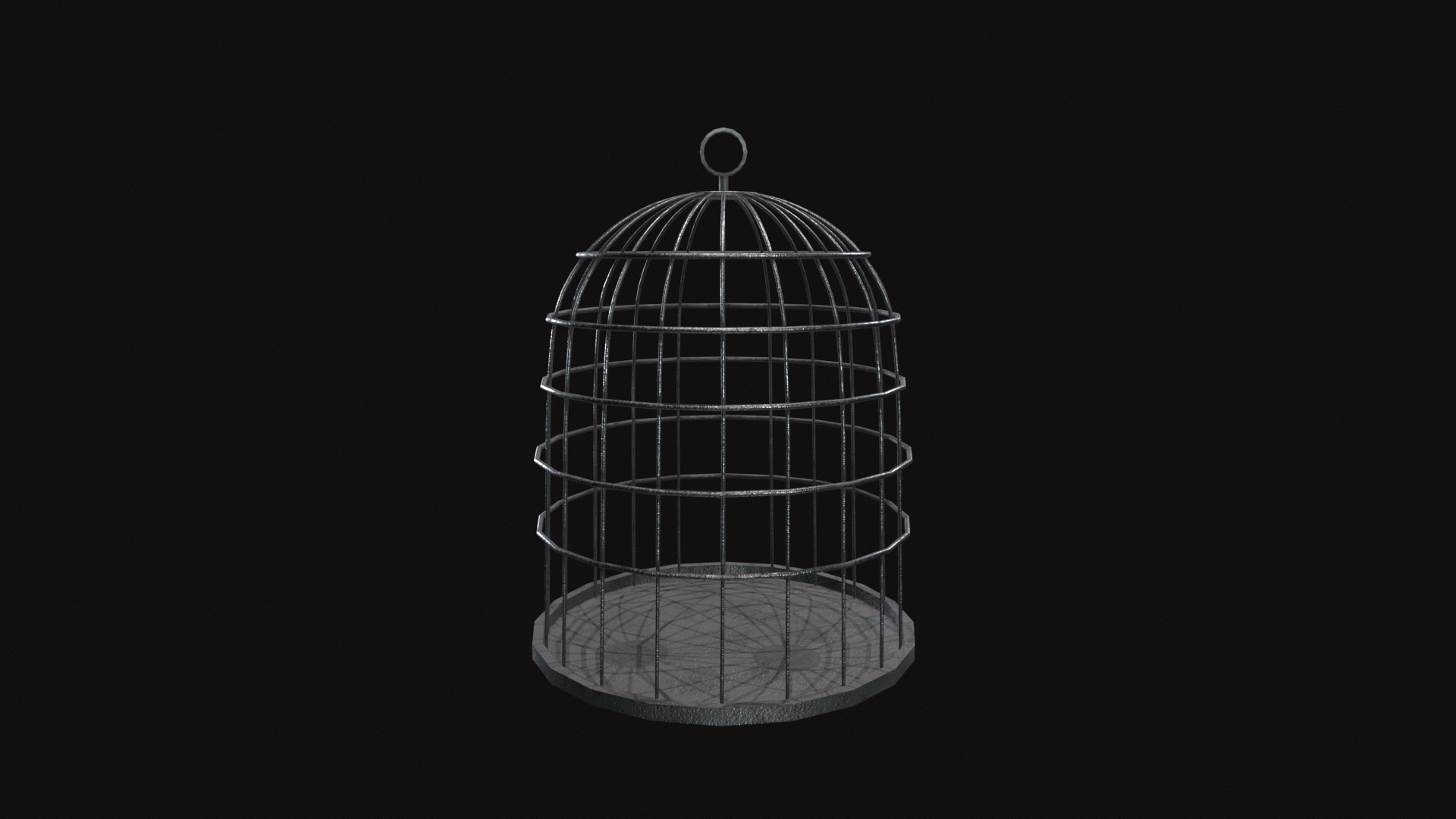 Medieval Cage Low-poly 3D model_4