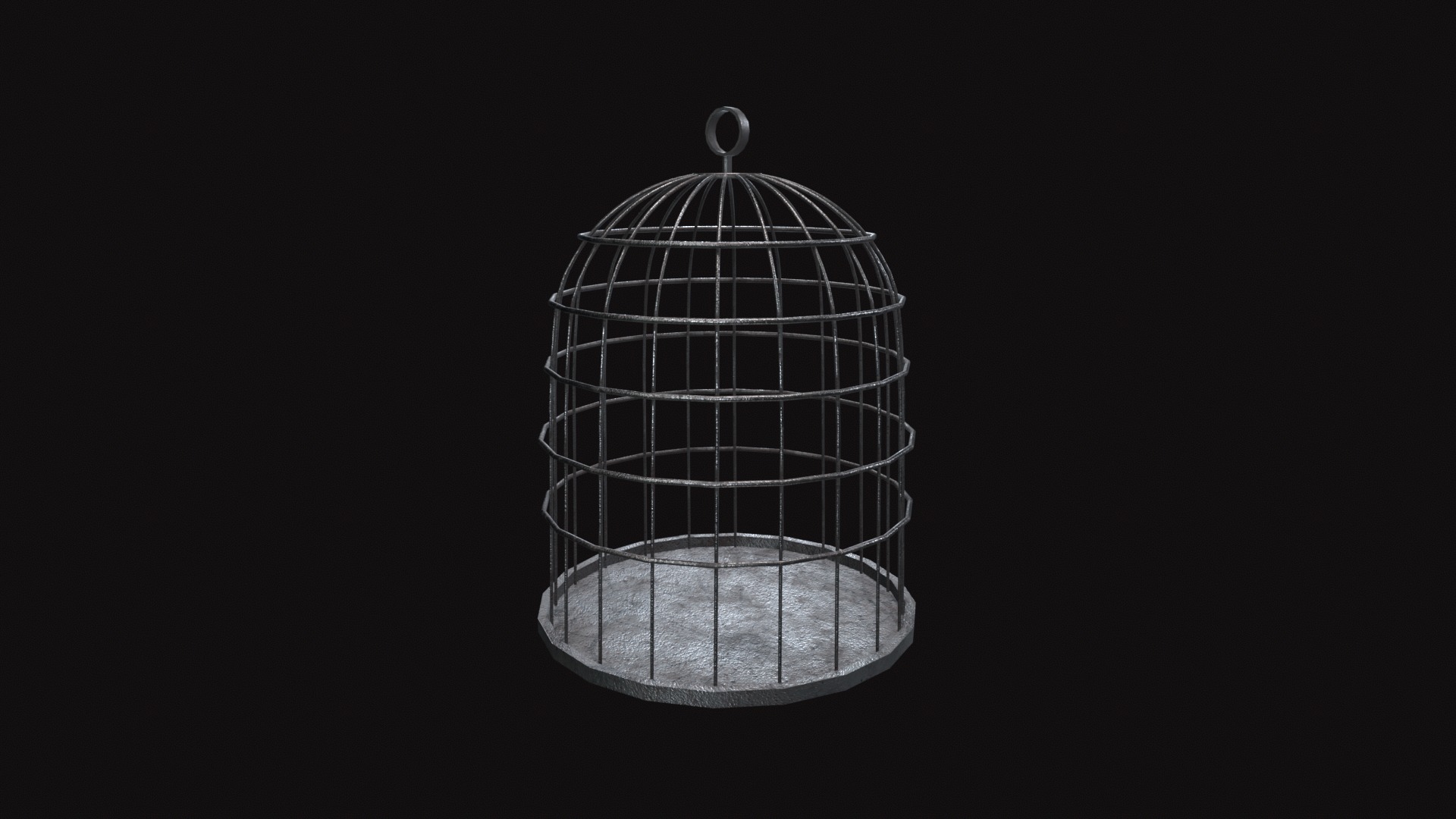 Medieval Cage Low-poly 3D model_5