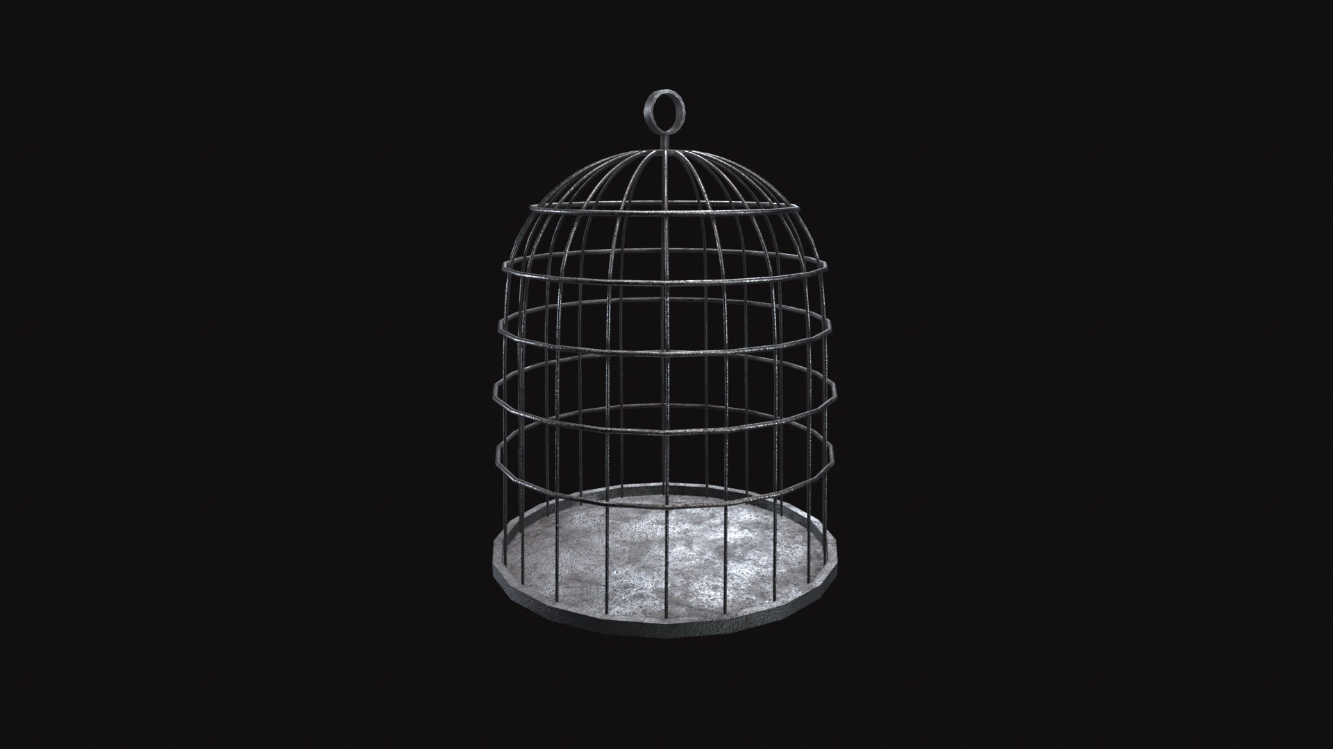 Medieval Cage Low-poly 3D model_2