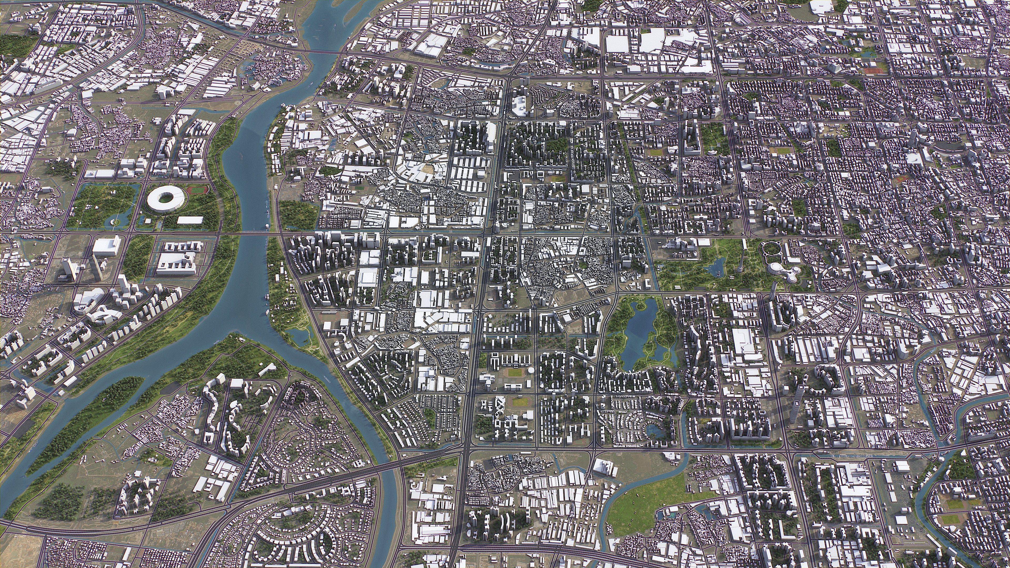 Foshan - 3D City Model Low-poly 3D model_4