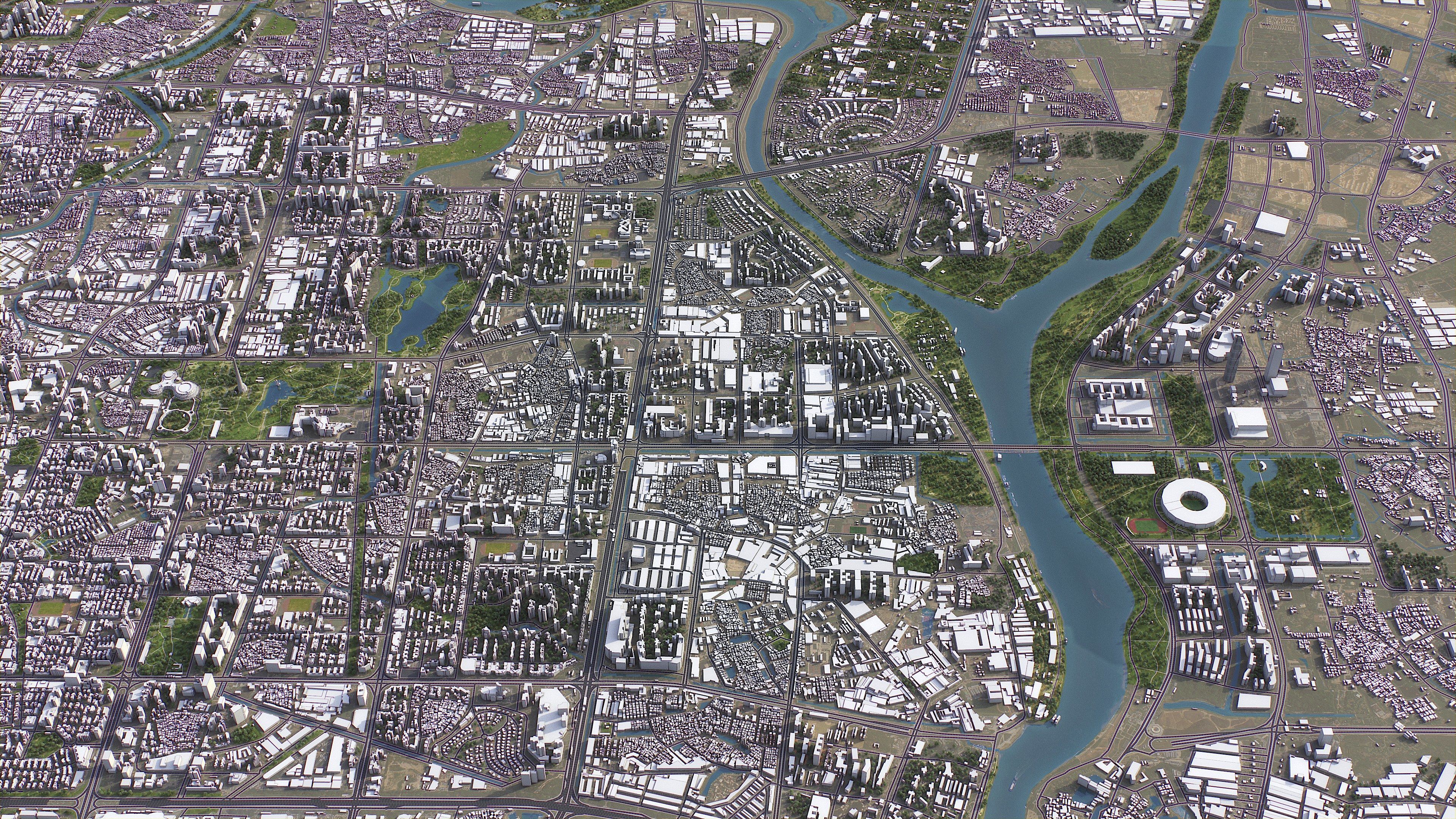 Foshan - 3D City Model Low-poly 3D model_2