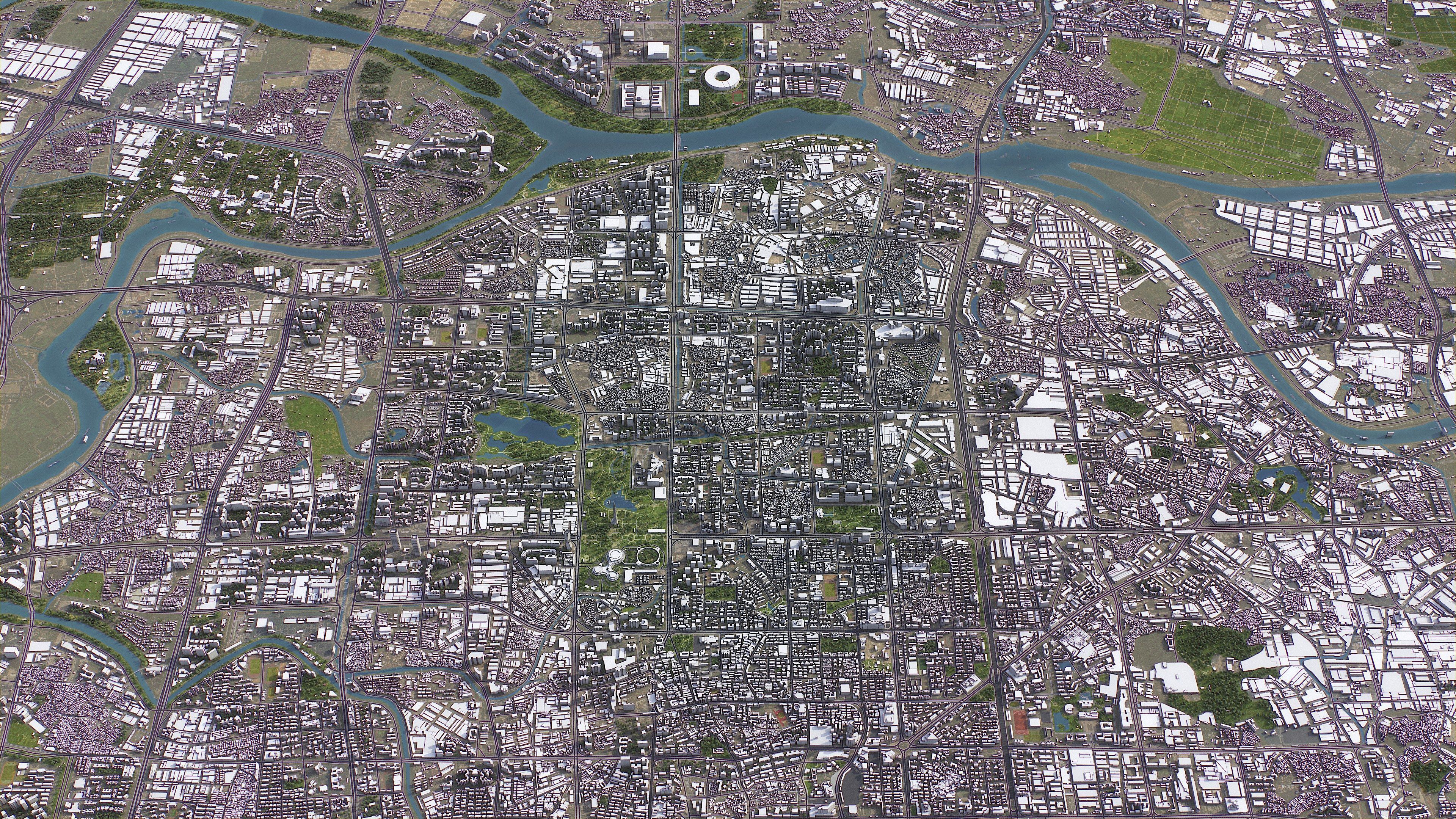 Foshan - 3D City Model Low-poly 3D model_3