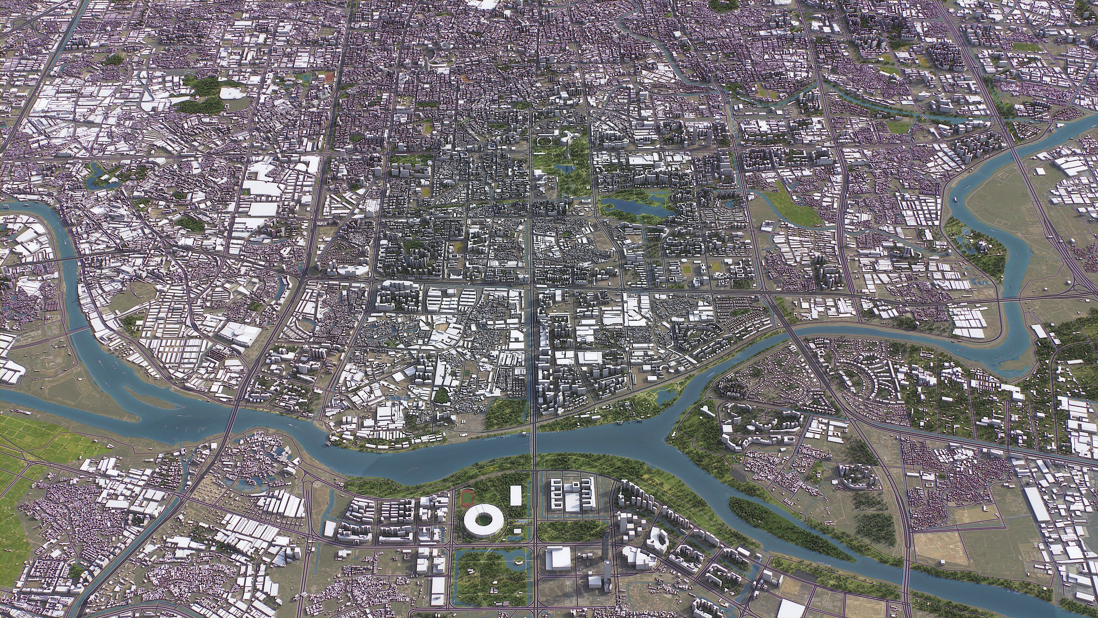 Foshan - 3D City Model Low-poly 3D model_1