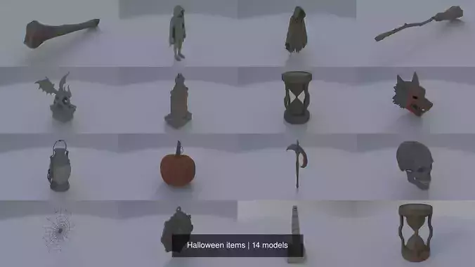 Halloween items 3D Model Collection