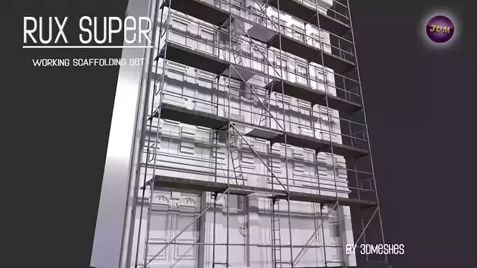 Working Scaffolding Set - RUX Super Low-poly 3D model