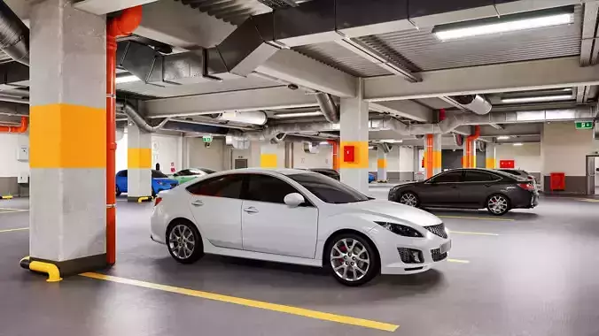 Archinteriors for UE vol 15 - parking lot scene 3D model