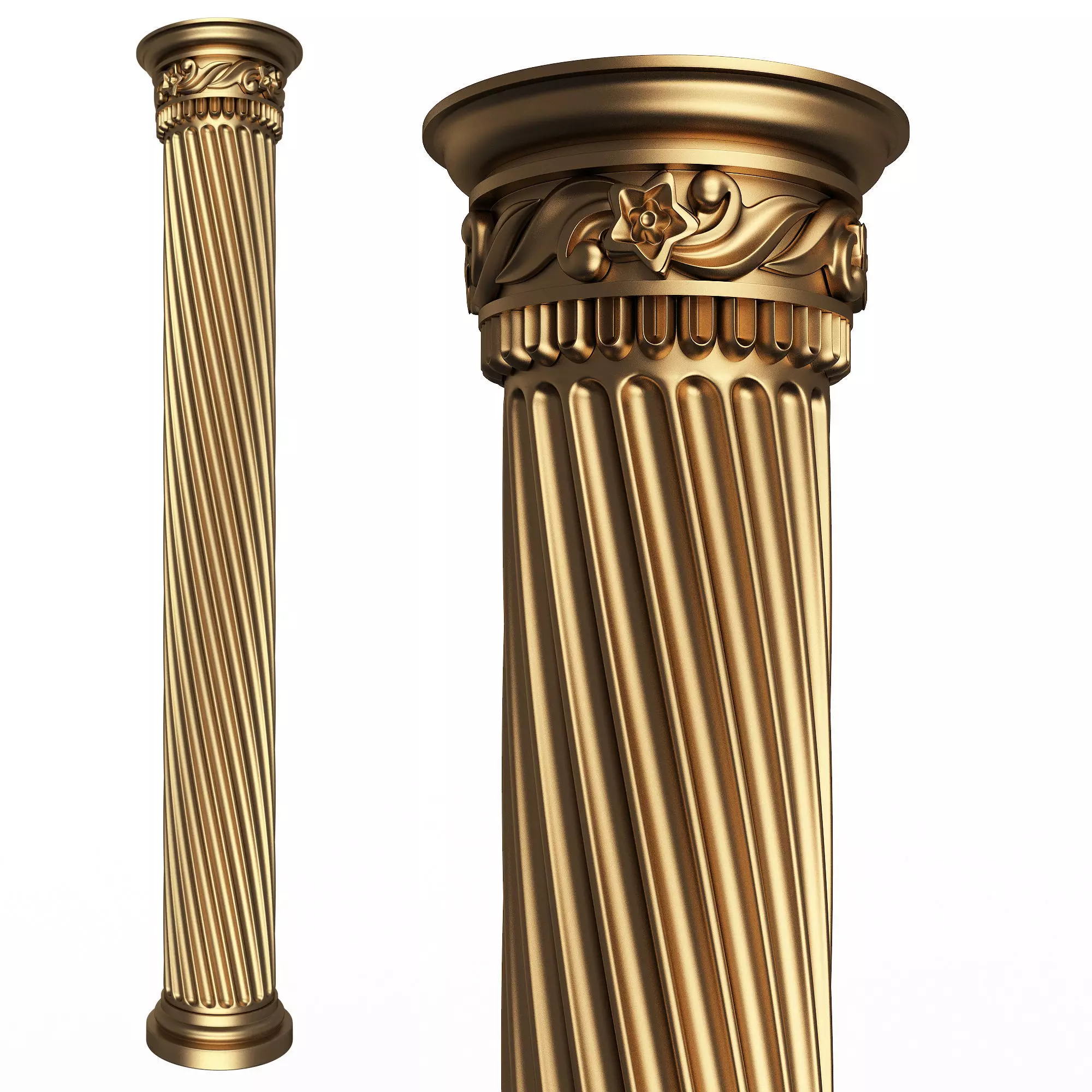 Column Capital 1403 Low-poly 3D model_0