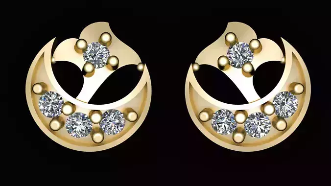 FLORAL MOLLY EARRING 3D PRINTABLE MODEL 