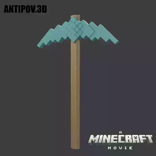 Pick Axe Pickaxe Minecraft movie for 3D print 3D print model