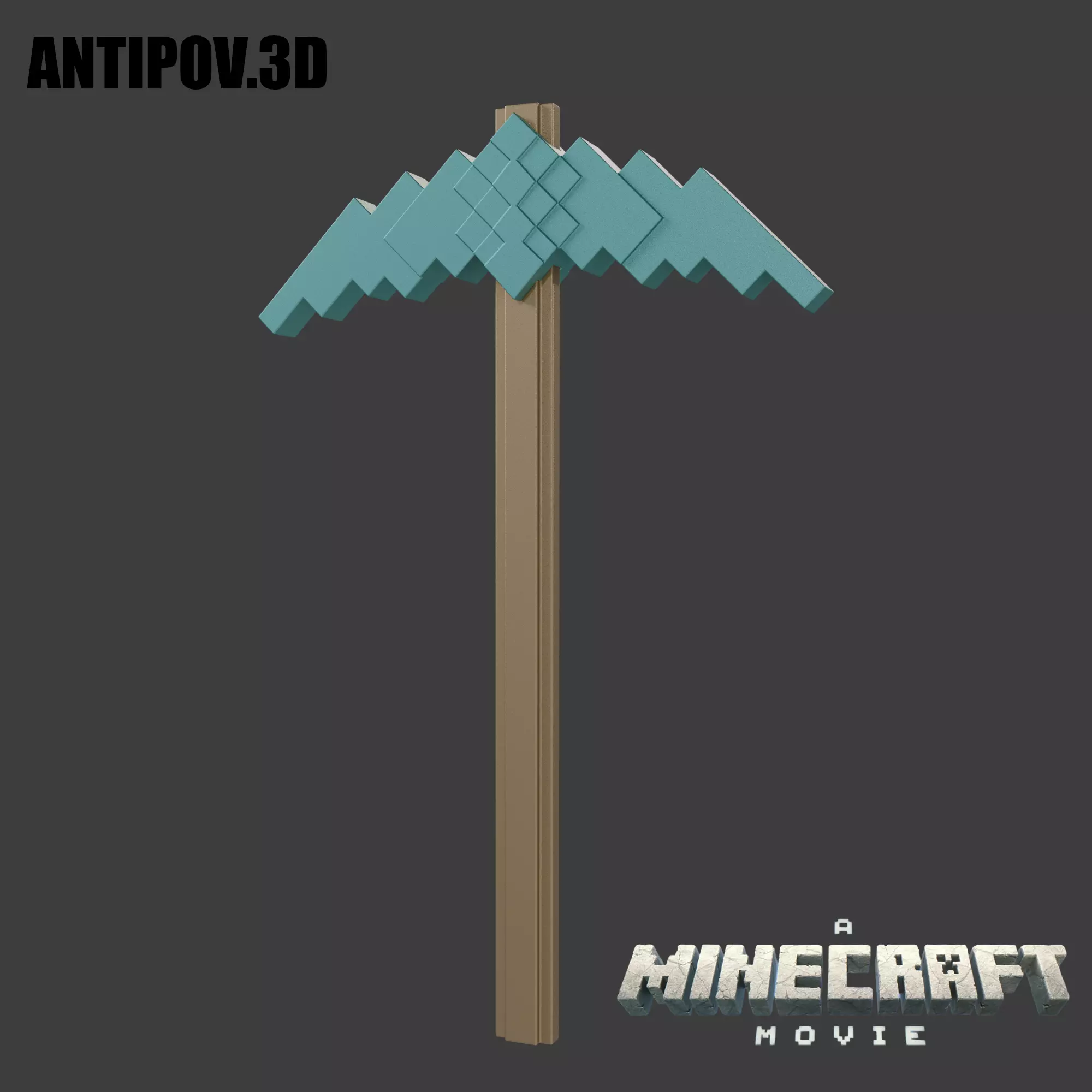 Pick Axe Pickaxe Minecraft movie for 3D print 3D print model_0