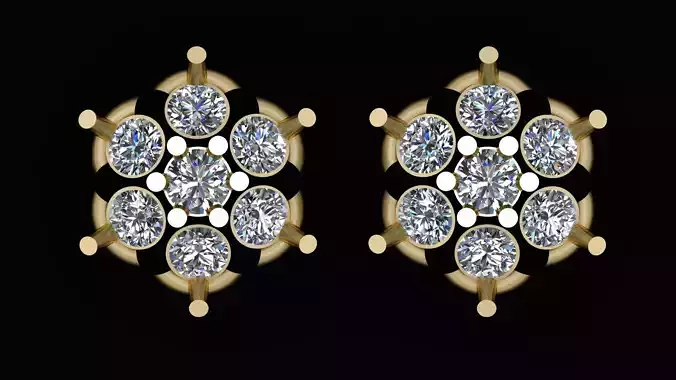 SOLITAIRE DIAMOND EARRING 3D PRINTABLE MODEL 