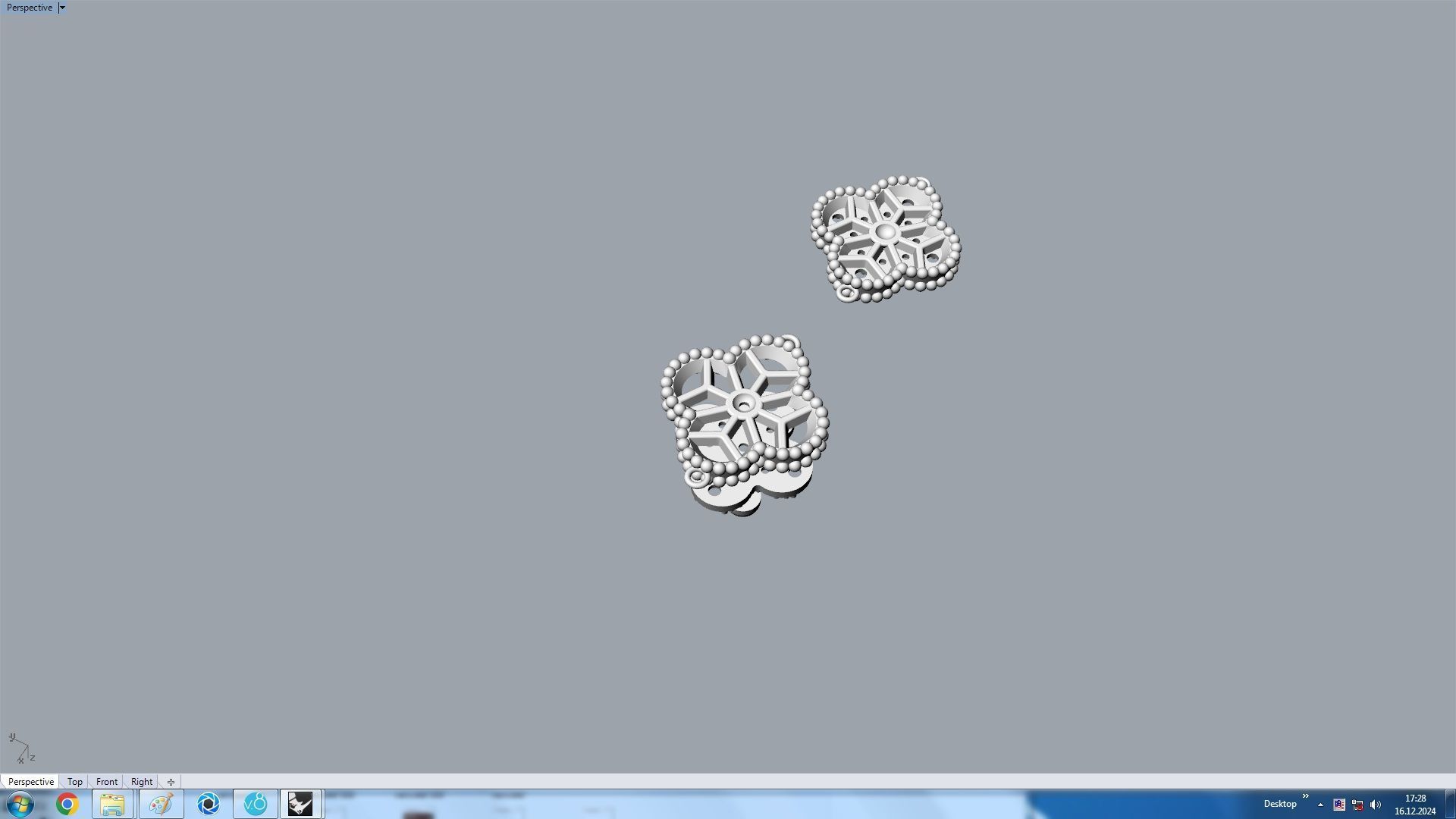 Vintage Flower Bracelet with Mother Of Pearl and Diamond Paved 3D print model_9