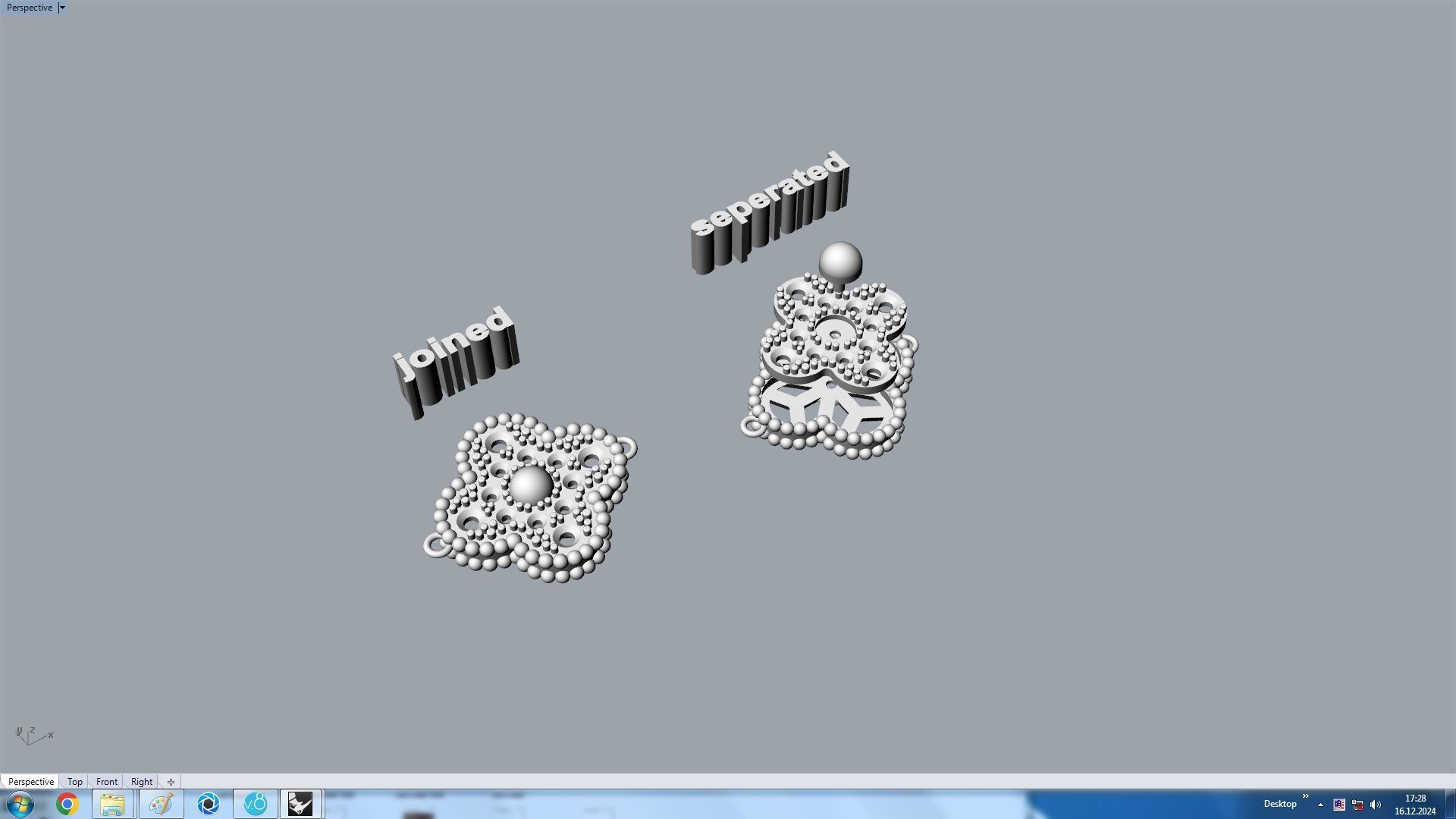 Vintage Flower Bracelet with Mother Of Pearl and Diamond Paved 3D print model_8