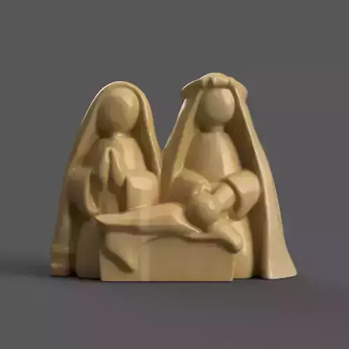 mini nativity sence for desk - table - tree 3D print model
