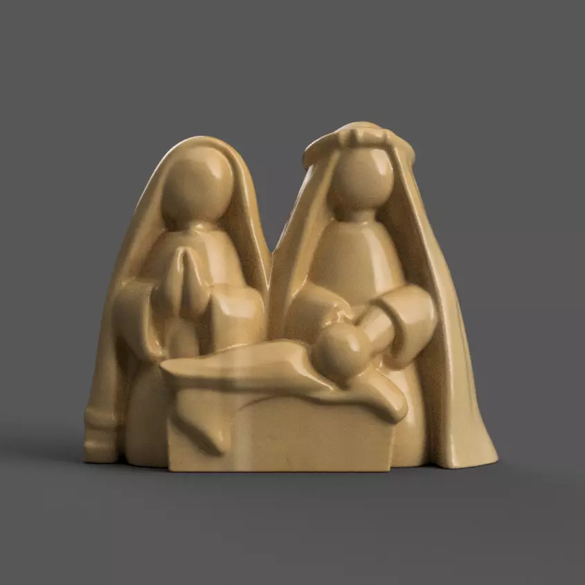 mini nativity sence for desk - table - tree 3D print model_0