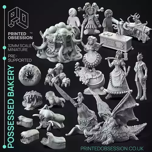 Possessed Bakery Collection - 16 Models - 3d printable minis 