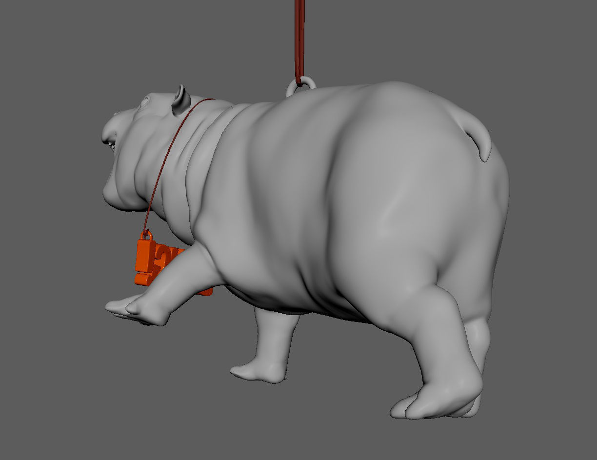 Moo Deng Hippo stl Christmas tree ornament - 3d print 3D print model_3