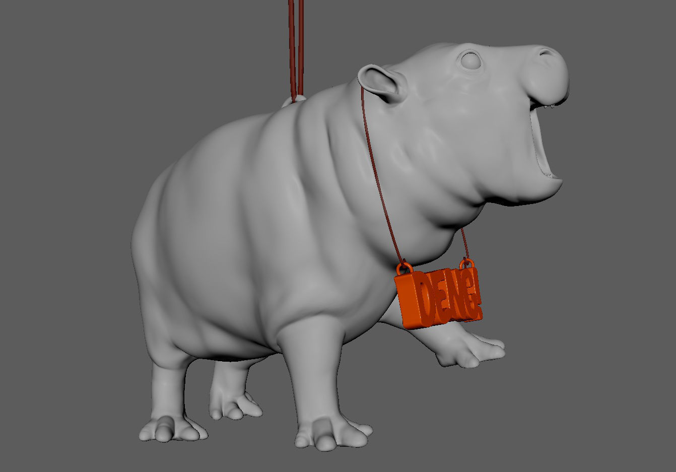 Moo Deng Hippo stl Christmas tree ornament - 3d print 3D print model_2