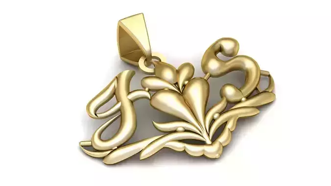PRECIOUS G S ALPHABET PENDANT 3D PRINTABLE MODEL 