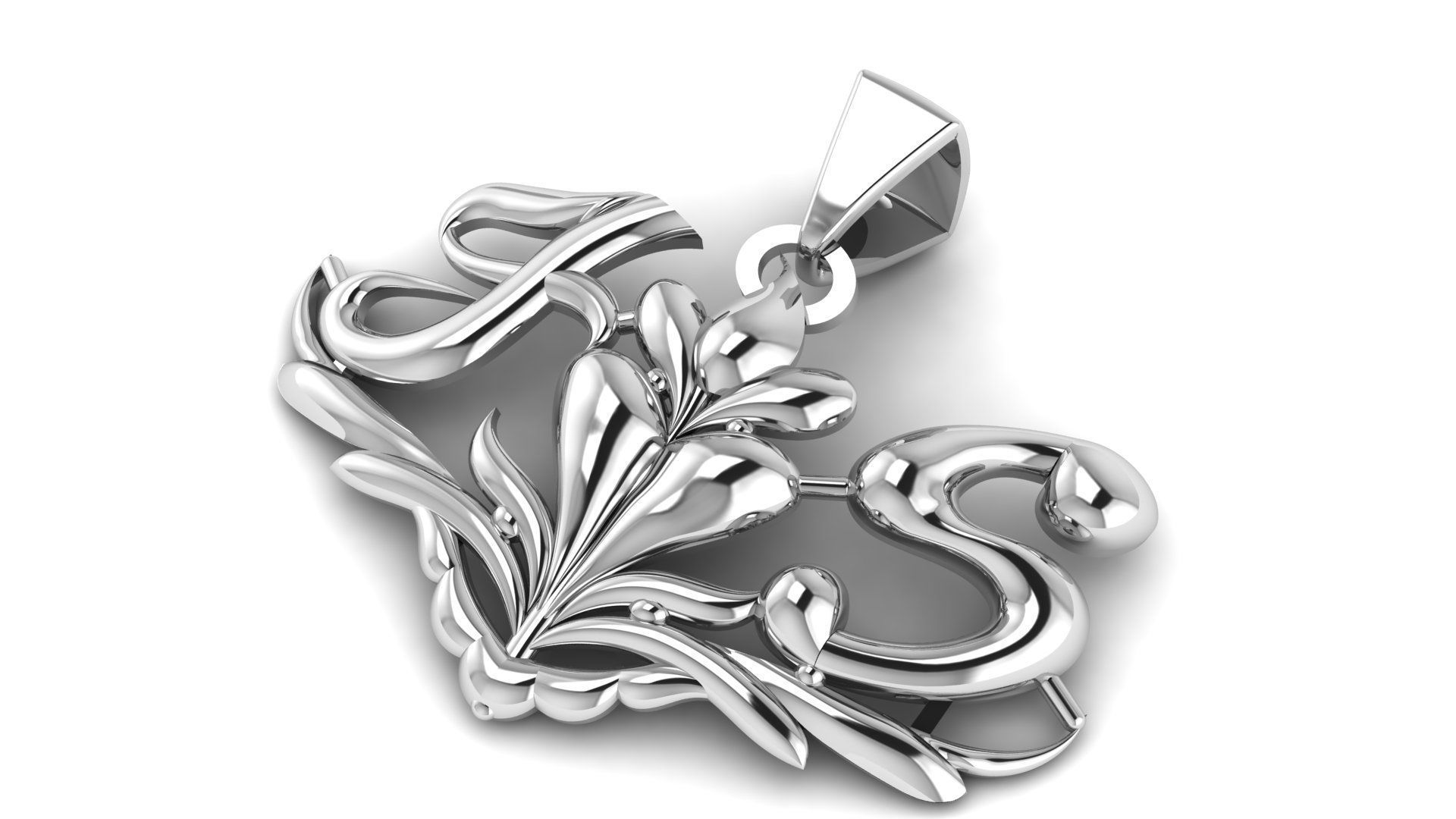 PRECIOUS G S ALPHABET PENDANT 3D PRINTABLE MODEL  3D print model_1