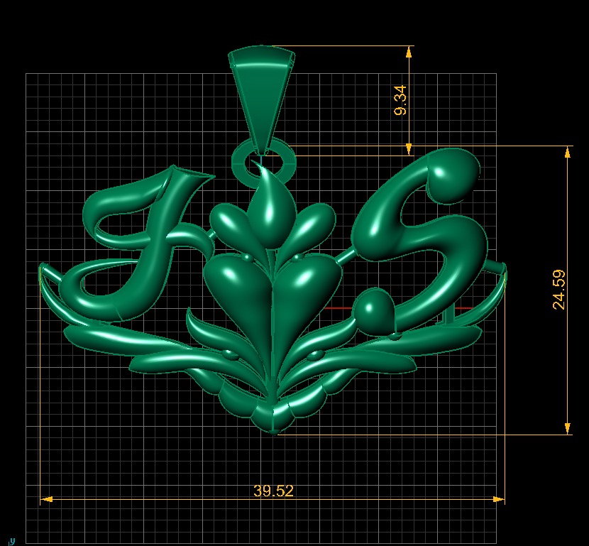 PRECIOUS G S ALPHABET PENDANT 3D PRINTABLE MODEL  3D print model_4