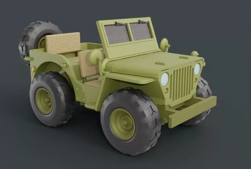 Jeep Willys Super Deformed Miniature 3D print model