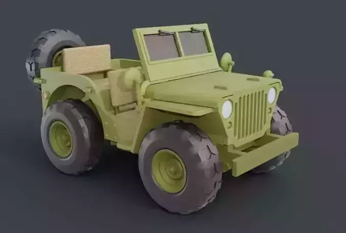 Jeep Willys Super Deformed Miniature 3D print model
