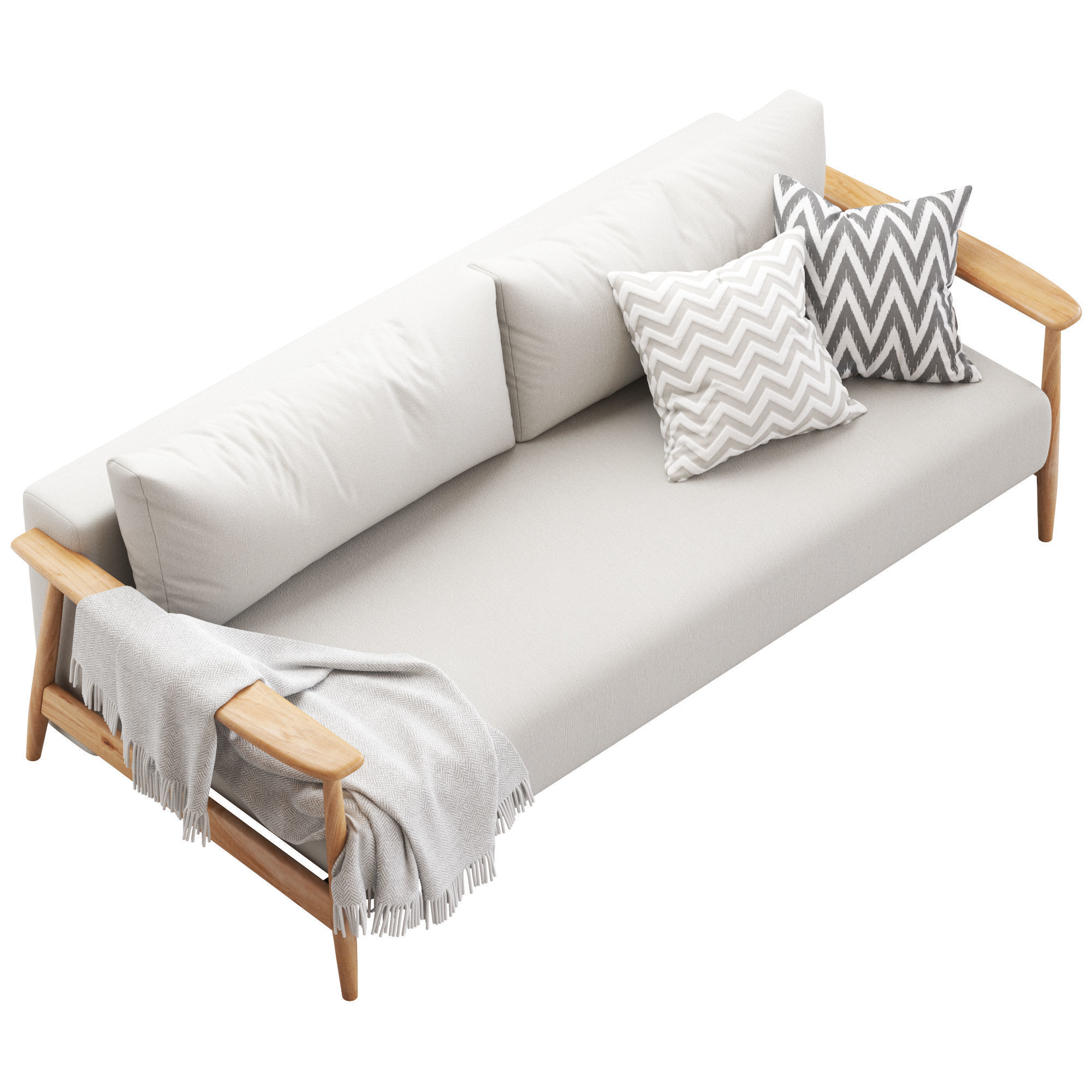 CB2 Una Sleeper Sofa 3D model_3