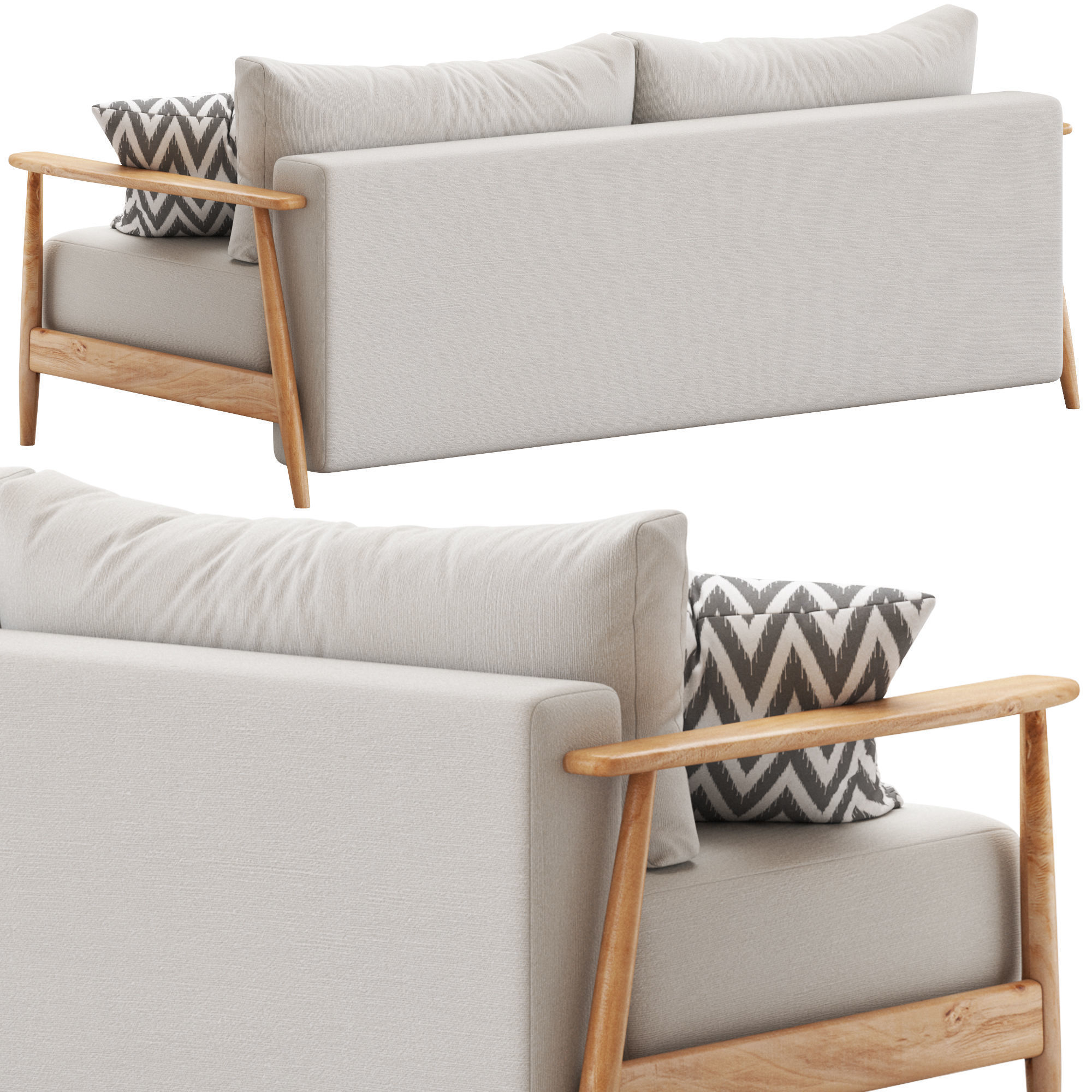 CB2 Una Sleeper Sofa 3D model_2