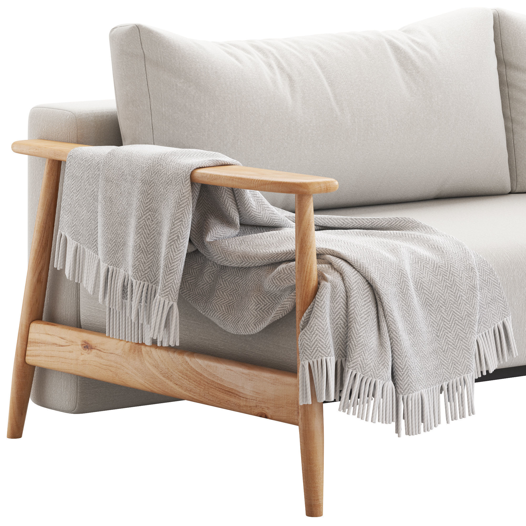 CB2 Una Sleeper Sofa 3D model_1